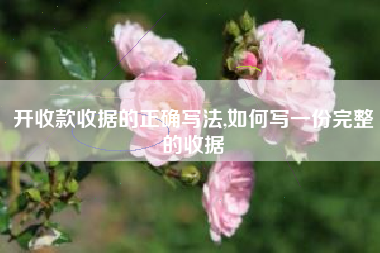 开收款收据的正确写法,如何写一份完整的收据