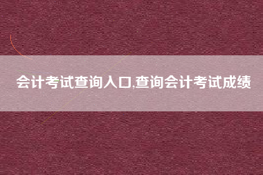 会计考试查询入口,查询会计考试成绩