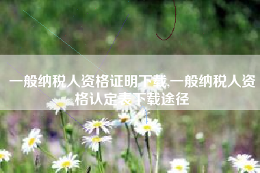 一般纳税人资格证明下载,一般纳税人资格认定表下载途径