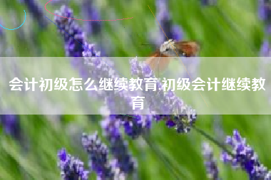 会计初级怎么继续教育,初级会计继续教育