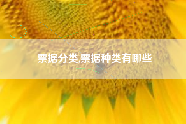 票据分类,票据种类有哪些