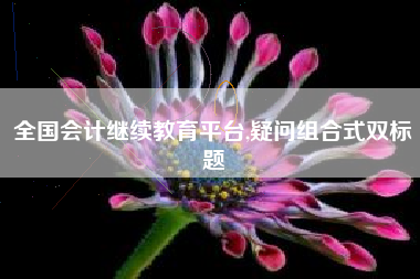 全国会计继续教育平台,疑问组合式双标题