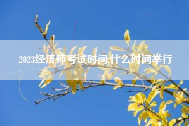 2023经济师考试时间,什么时间举行