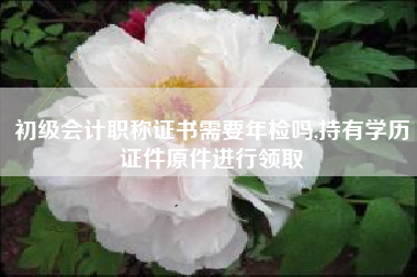 初级会计职称证书需要年检吗,持有学历证件原件进行领取