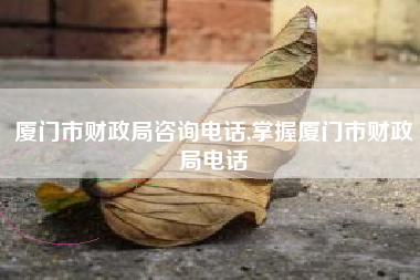 厦门市财政局咨询电话,掌握厦门市财政局电话