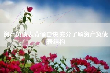 资产负债表背诵口诀,充分了解资产负债表结构