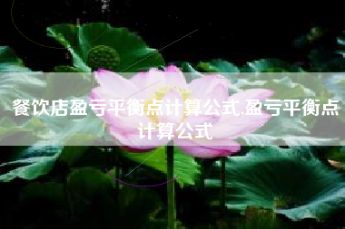 餐饮店盈亏平衡点计算公式,盈亏平衡点计算公式