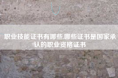 职业技能证书有哪些,哪些证书是国家承认的职业资格证书