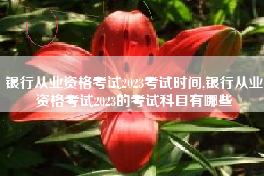 银行从业资格考试2023考试时间,银行从业资格考试2023的考试科目有哪些