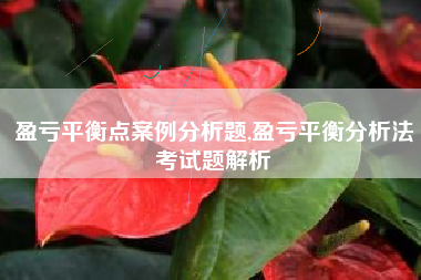 盈亏平衡点案例分析题,盈亏平衡分析法考试题解析