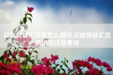 记账凭证汇总表怎么填写,记账凭证汇总表填写注意事项
