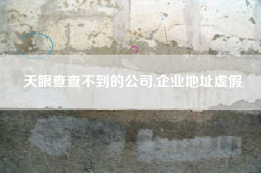天眼查查不到的公司,企业地址虚假