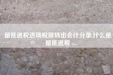 留抵退税进项税额转出会计分录,什么是留抵退税