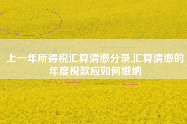 上一年所得税汇算清缴分录,汇算清缴的年度税款应如何缴纳