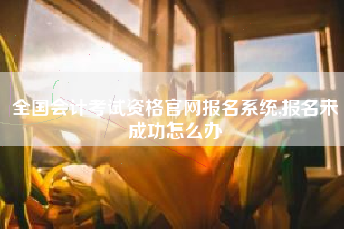 全国会计考试资格官网报名系统,报名未成功怎么办