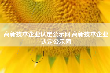 高新技术企业认定公示网,高新技术企业认定公示网