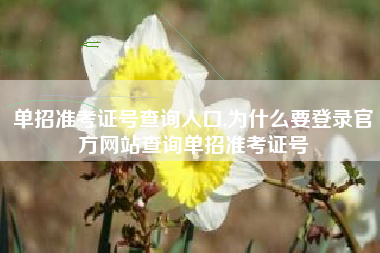 单招准考证号查询入口,为什么要登录官方网站查询单招准考证号