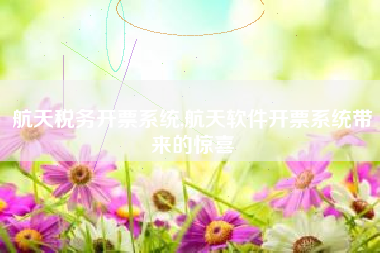 航天税务开票系统,航天软件开票系统带来的惊喜