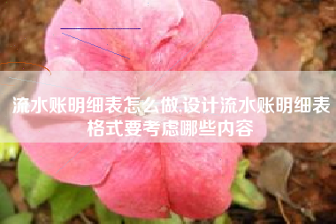 流水账明细表怎么做,设计流水账明细表格式要考虑哪些内容