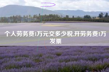 个人劳务费1万元交多少税,开劳务费1万发票