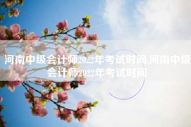 河南中级会计师2022年考试时间,河南中级会计师2022年考试时间