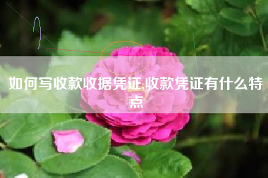 如何写收款收据凭证,收款凭证有什么特点
