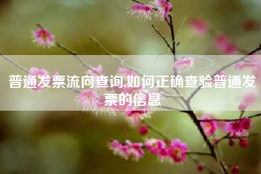 普通发票流向查询,如何正确查验普通发票的信息