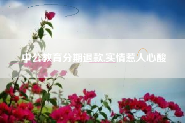 中公教育分期退款,实情惹人心酸