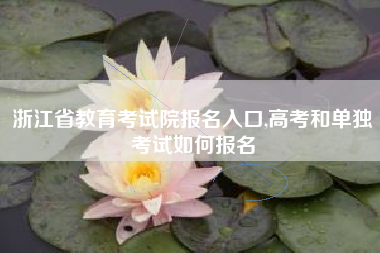 浙江省教育考试院报名入口,高考和单独考试如何报名
