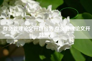 存货管理论文开题报告,存货管理论文开题报告