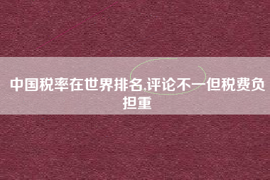 中国税率在世界排名,评论不一但税费负担重