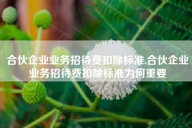 合伙企业业务招待费扣除标准,合伙企业业务招待费扣除标准为何重要