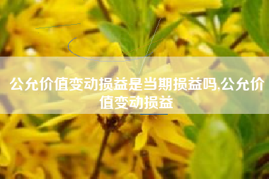 公允价值变动损益是当期损益吗,公允价值变动损益