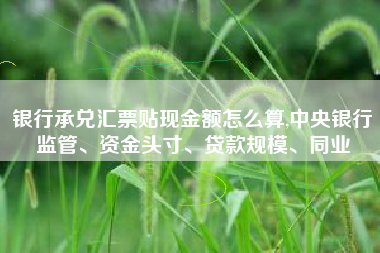 银行承兑汇票贴现金额怎么算,中央银行监管、资金头寸、贷款规模、同业