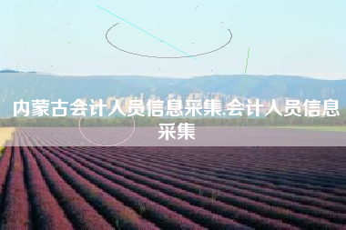 内蒙古会计人员信息采集,会计人员信息采集
