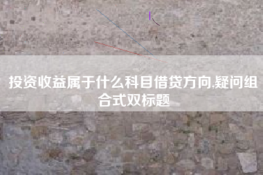 投资收益属于什么科目借贷方向,疑问组合式双标题