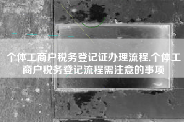 个体工商户税务登记证办理流程,个体工商户税务登记流程需注意的事项