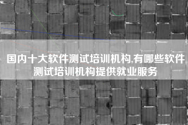 国内十大软件测试培训机构,有哪些软件测试培训机构提供就业服务