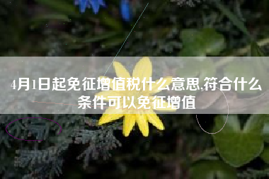 4月1日起免征增值税什么意思,符合什么条件可以免征增值