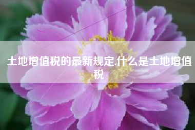土地增值税的最新规定,什么是土地增值税
