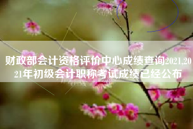 财政部会计资格评价中心成绩查询2021,2021年初级会计职称考试成绩已经公布