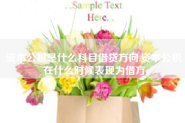 资本公积是什么科目借贷方向,资本公积在什么时候表现为借方