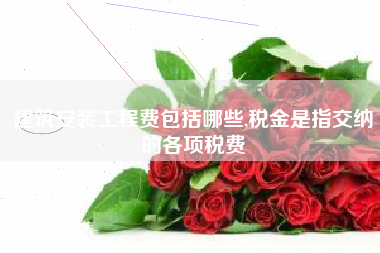 建筑安装工程费包括哪些,税金是指交纳的各项税费