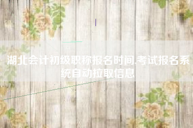 湖北会计初级职称报名时间,考试报名系统自动拉取信息