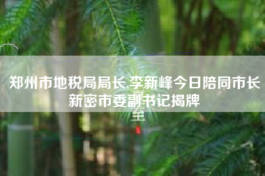郑州市地税局局长,李新峰今日陪同市长新密市委副书记揭牌