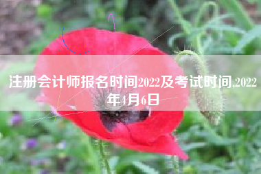 注册会计师报名时间2022及考试时间,2022年4月6日