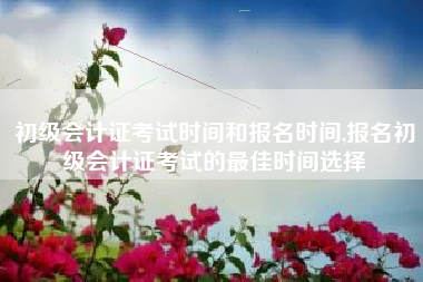 初级会计证考试时间和报名时间,报名初级会计证考试的最佳时间选择