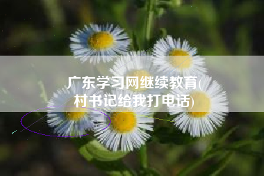 广东学习网继续教育(
村书记给我打电话)
