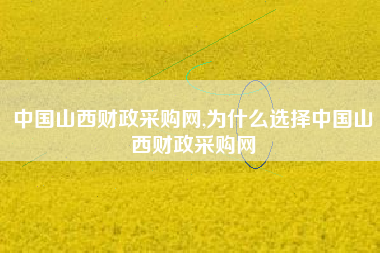 中国山西财政采购网,为什么选择中国山西财政采购网