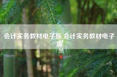 会计实务教材电子版,会计实务教材电子版